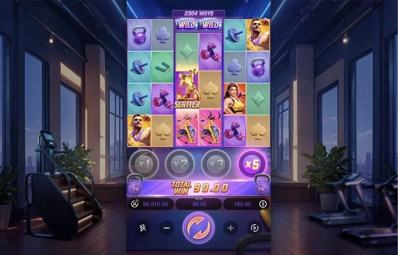 Mighty Mania — main game screen with a 6x4 grid